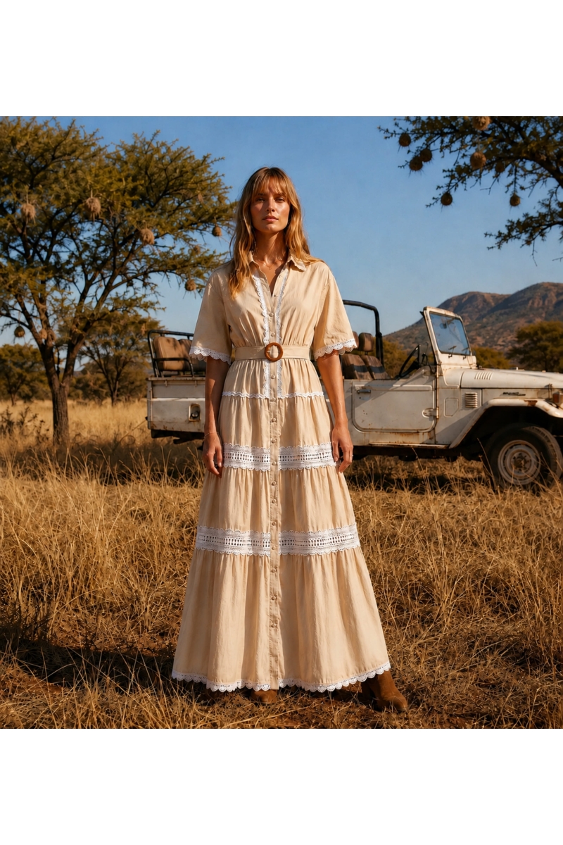 Robe Longue Betty en Coton Broderie Anglaise | Robes longues — Miss Ju