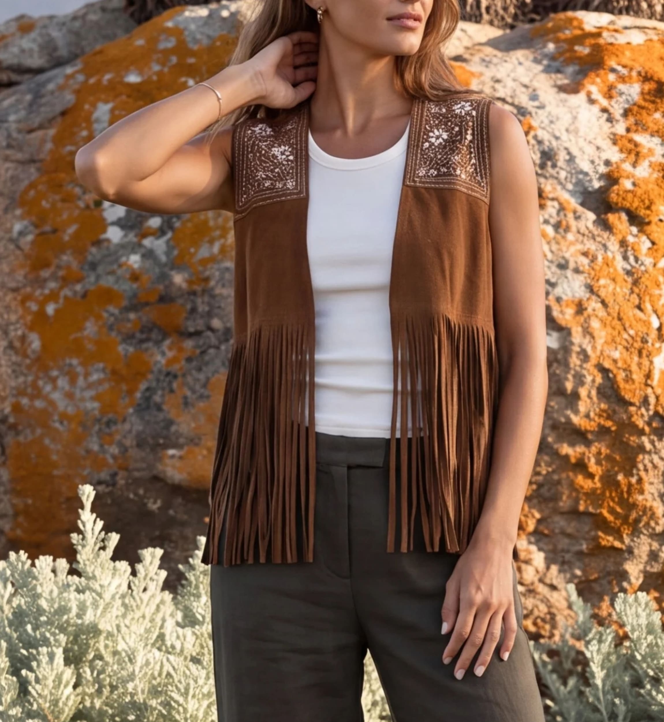 Gilet Fleetwood | Gilet Bohème à Franges — Miss June