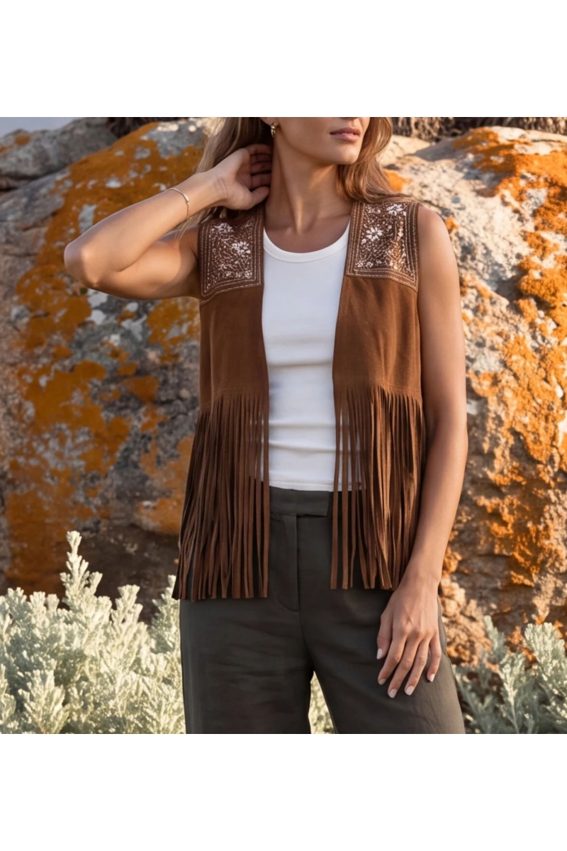 Gilet Fleetwood | Gilet Bohème à Franges — Miss June