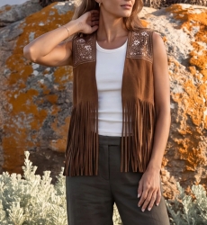 Fleetwood Vest | Fringed Bohemian Vest — Miss June