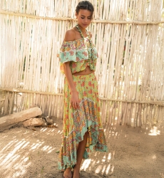 top HOLLA - imprimé fleuri - manche courte - bohème  - Miss June Paris - 2