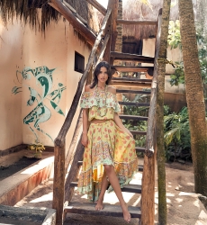 top HOLLA - imprimé fleuri - manche courte - bohème  - Miss June Paris - 4