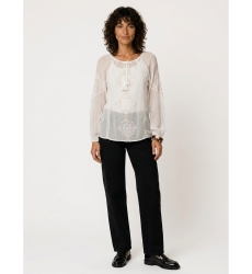 Blouse Lindsay | Blouse Bohème Écru Brodée | Miss June