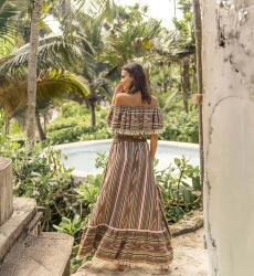 CARACAS Top, Short, Short Sleeve, Off-Shoulder, Bohemian, Cotton, Miss June Paris, 3