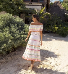 top BLOOM - épaules dénudées -manche courte - bohème coton - Miss June Paris - 2