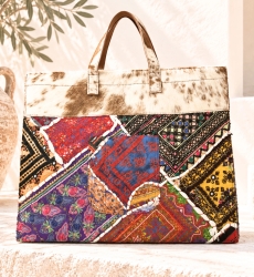 Large Patchwork Leather Bag | Boho Tote | Miss June