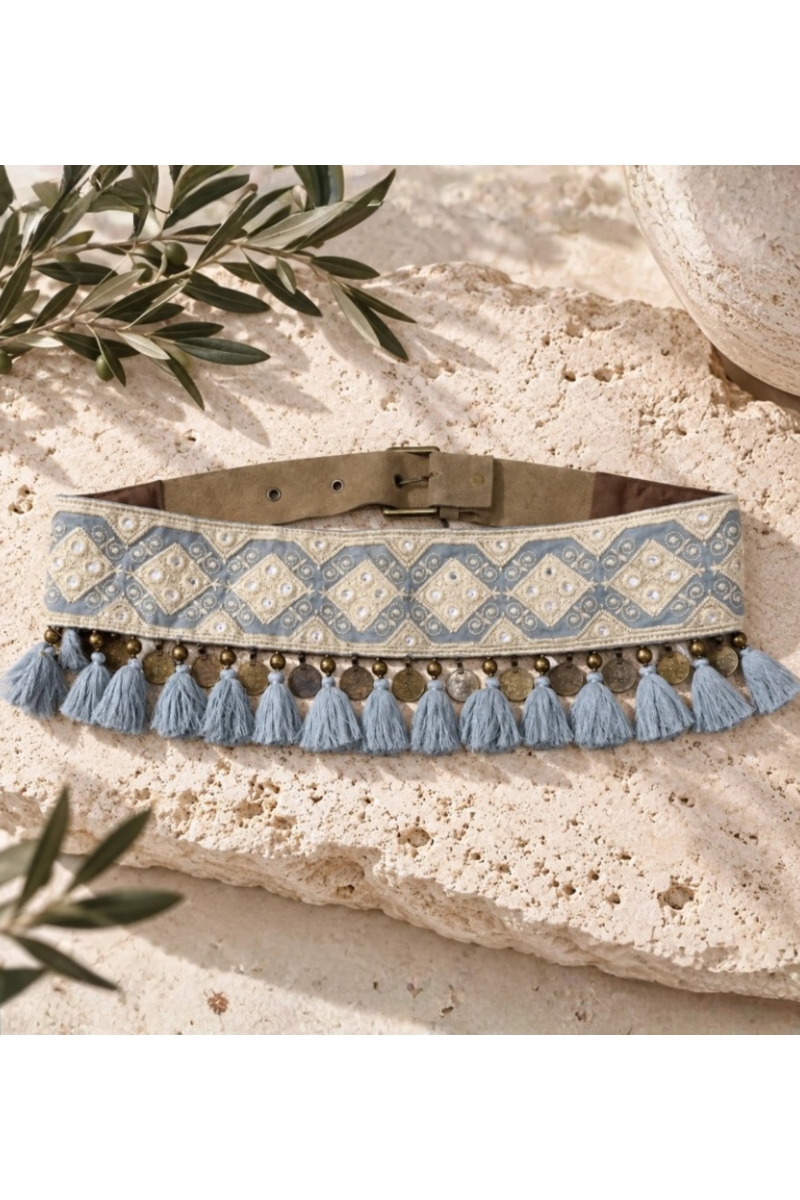 Ceinture brodée Monedas con borlas y piezas | Miss June Paris