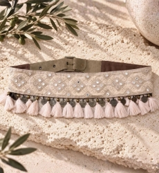 Embroidered Belt with Tassels and Coins | Miss June Paris