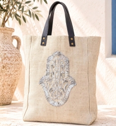 Gypsy tote bag embroidered Hand of Fatima | Miss June Paris