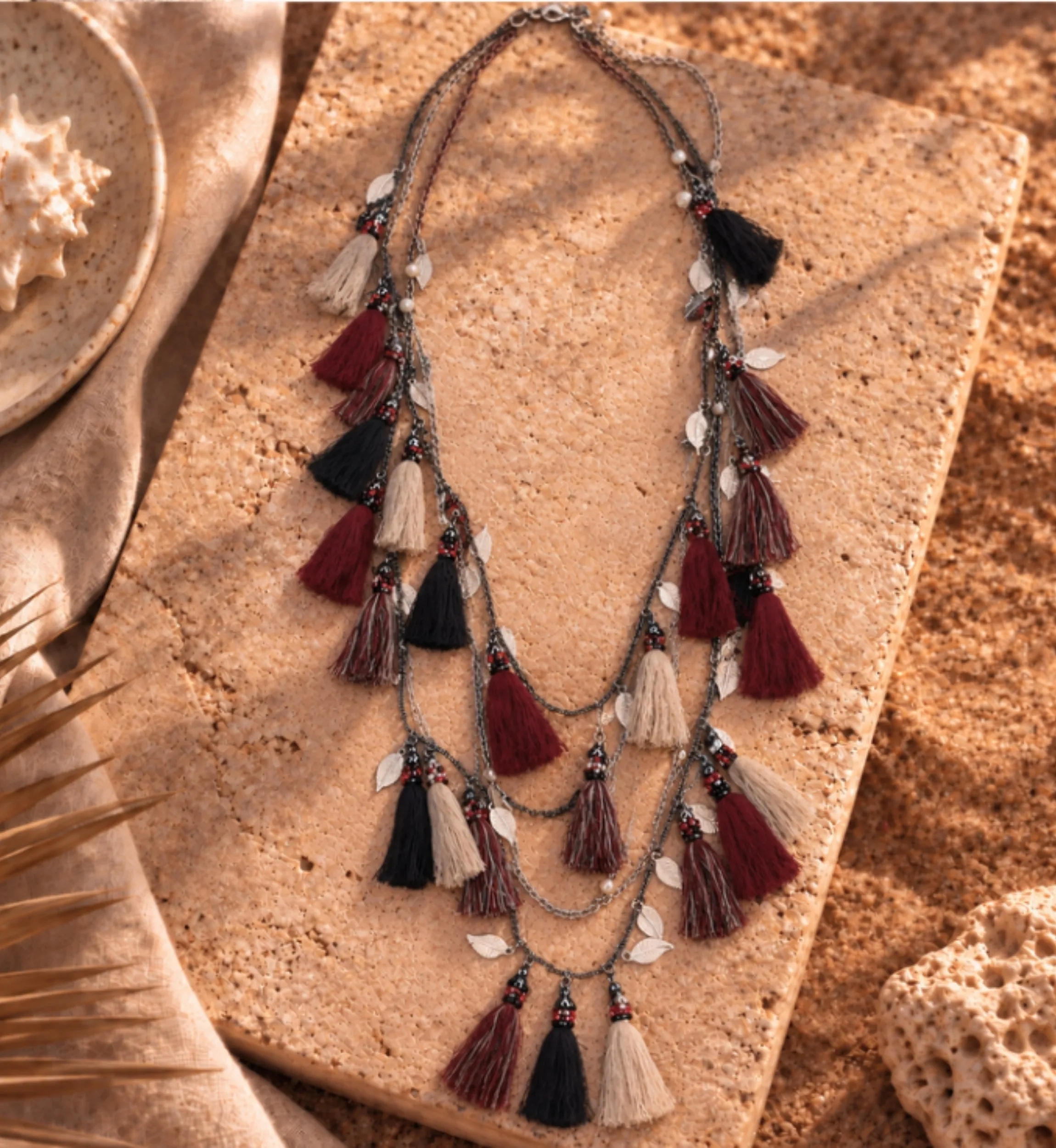 Bohemianna multi-strand necklace with tassels | Miss June Paris