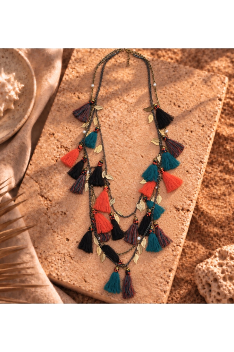 Bohemianna multi-strand necklace with tassels | Miss June Paris