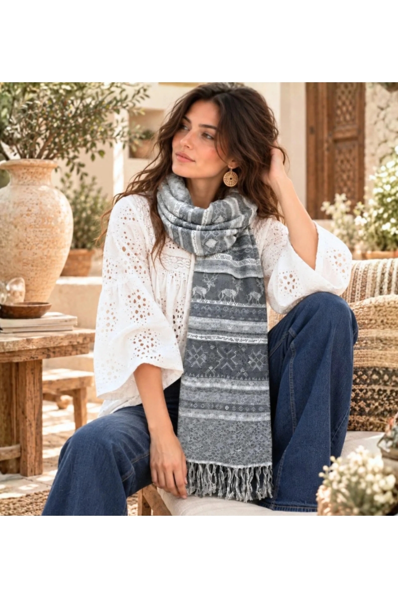 Cachecol Kendra | Cachecol de Lã Boho | Miss June Paris