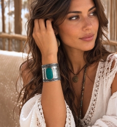 Cleops cuff bracelet with cabochon | Miss June Paris