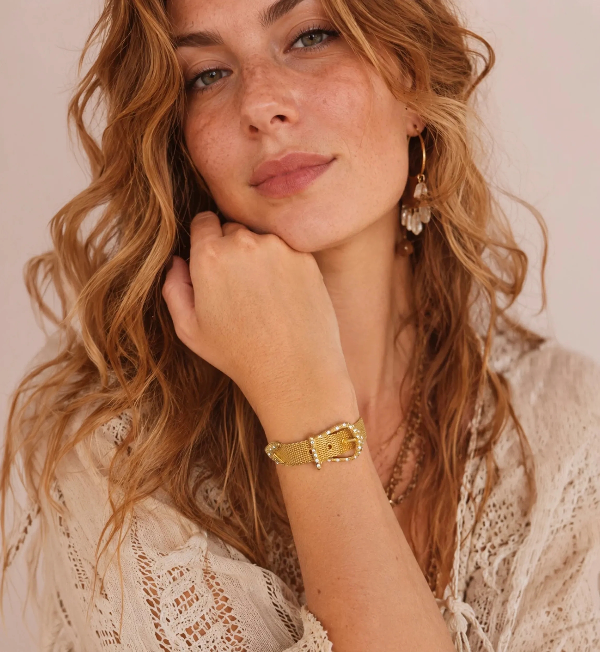 Bracciale Fibbia dorato in acciaio inossidabile | Miss June Paris