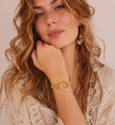 Bracelete Fivela dourada em aço inoxidável | Miss June Paris