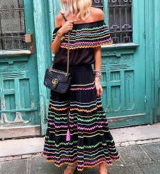 top BLOOM - épaules dénudées -manche courte - bohème coton - Miss June Paris - 3