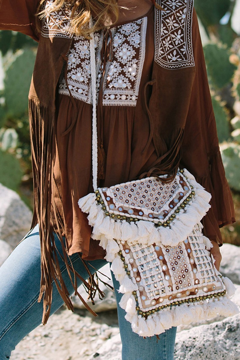 bohemian TASSELS fancy cotton bag - Miss June