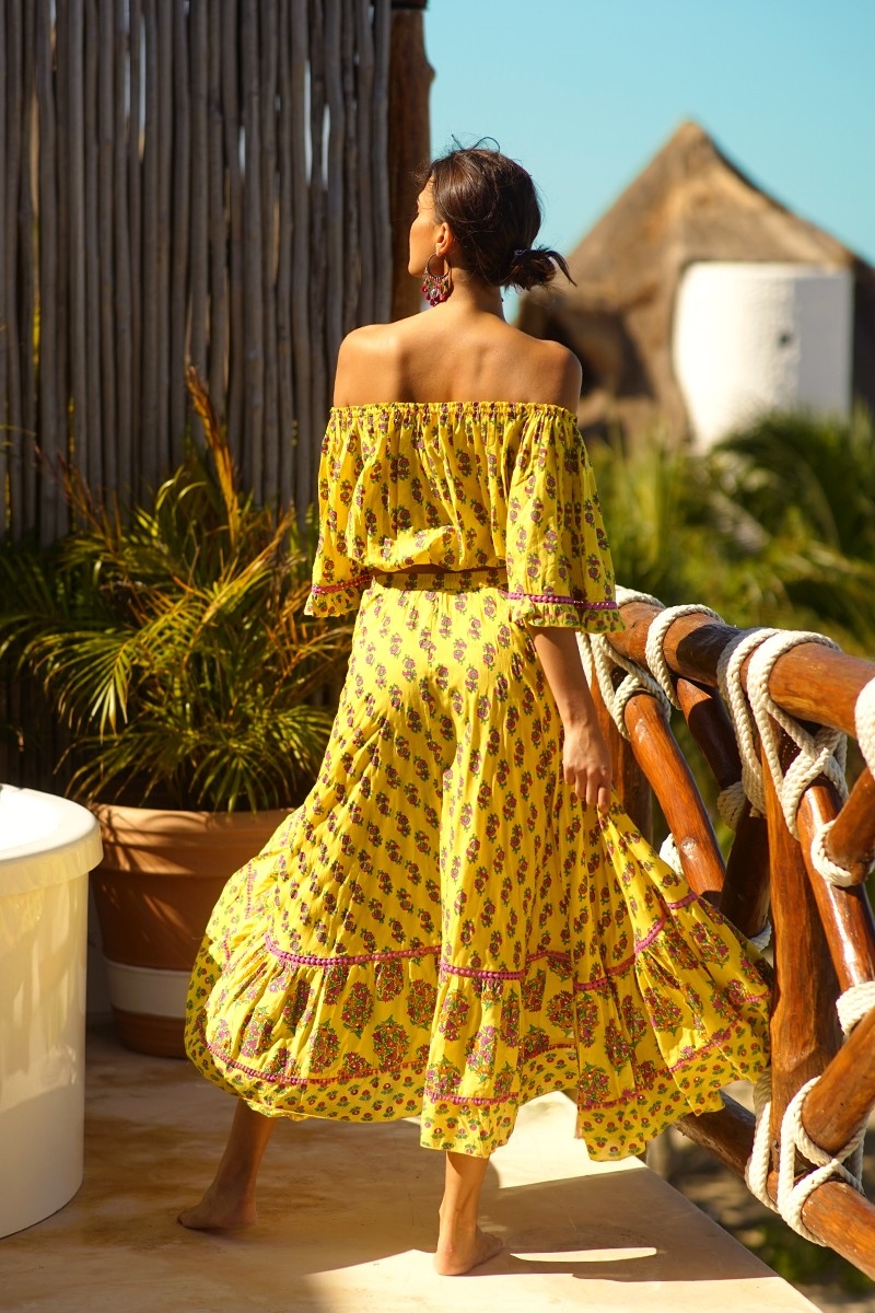 Top com ombros à mostra Flamenco – Floral – Estilo boho – Miss June Paris – 3