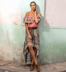 Chiquita Off-Shoulder Top – Embroidered Floral Pattern – Bohemian Style – Miss June Paris – 1