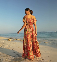 robe longue manche courte boheme STARLIGHT - Miss June