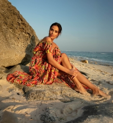 robe longue manche courte boheme STARLIGHT - Miss June