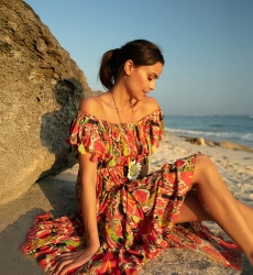 robe longue manche courte boheme STARLIGHT - Miss June