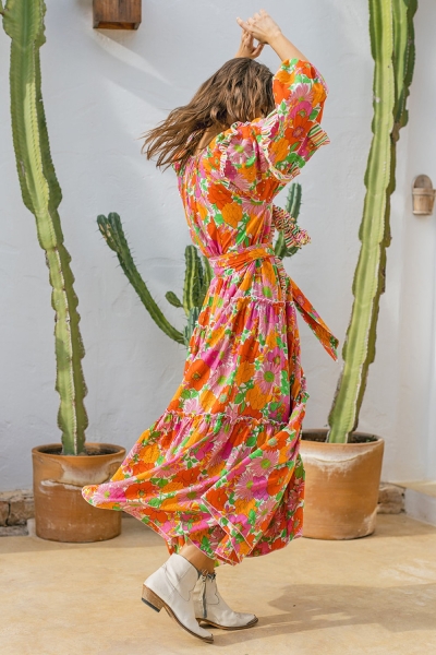 long sleeve floral long dress FLORALIES - Miss June