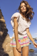 bohemian chic white short dress FLIRT- Miss June