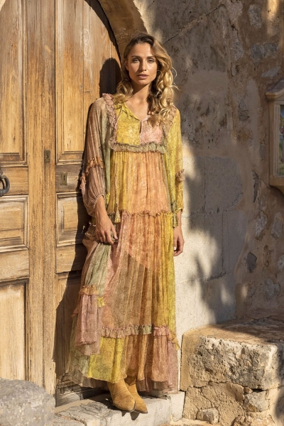 long sleeve bohemian chic long  dress FREYDA - Miss June