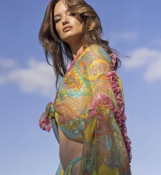 Bluse Tess - Mehrfarbig - Lurex - Paisley-Muster - Lange Ärmel - Boho - Miss June Paris - 3