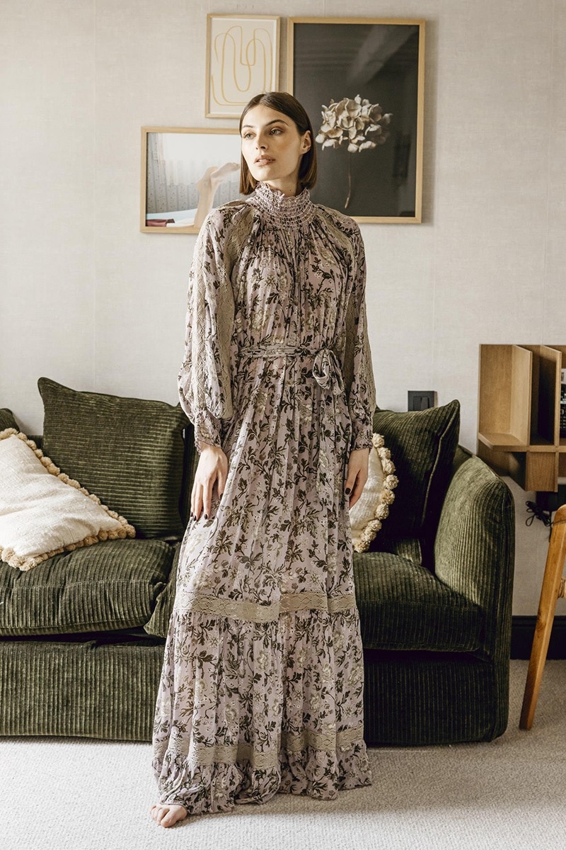 robe longue manche longue fleurie ADELE - Miss June