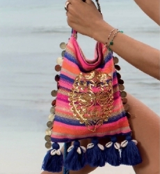Bag SEYCHELLES - fuchsia/blue - boho - Miss June Paris - 3