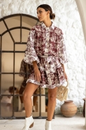 long sleeve bohemian chic short dress ELEANOR - Miss June