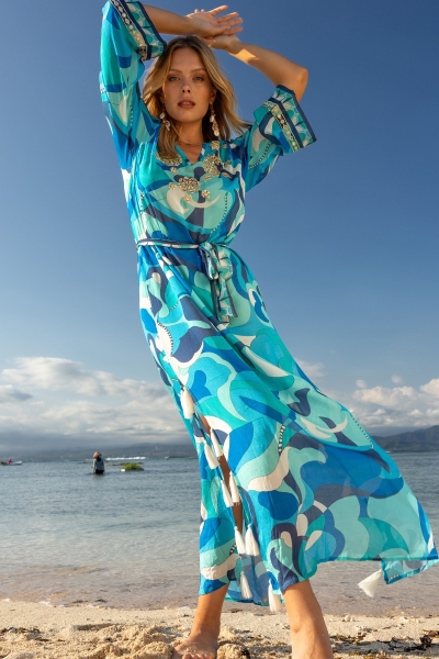 long sleeve bohemian long dress TARIA - Miss June