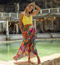 Falda Larga Mimi – multicolor – estampado floral – asimétrica – bohemia – Miss June Paris – 4