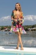 long sleeve bohemian short dress SELVA - Miss June