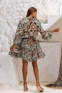 long sleeve bohemian chic short dress ANGELICA - Miss June