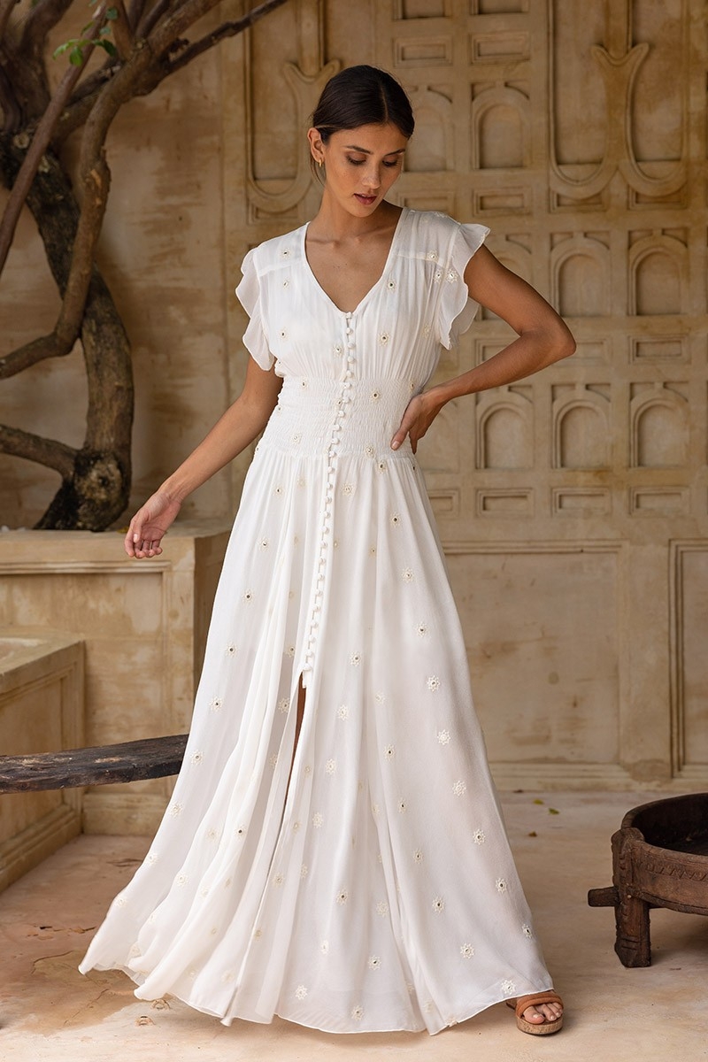 bohemian chic white long dress ROSANNA - Miss June