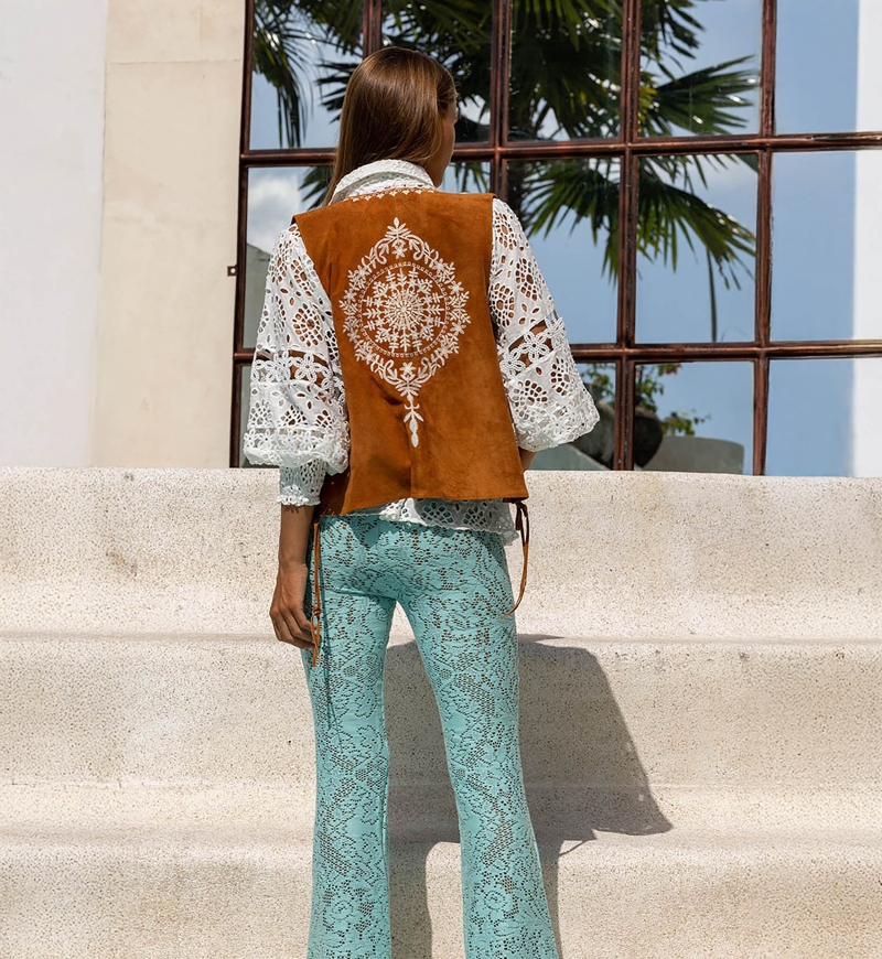 Pantalón Cece – Aqua – Crochet – Bohemio – Miss June Paris – 3