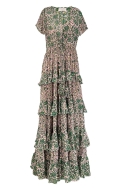short sleeve bohemian ruffled hemline long dress ICY - Miss June