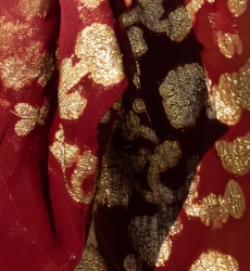 Kimono Corto Leny – melocotón/burdeos – detalles dorados – lurex – bohemio – Miss June Paris – 6