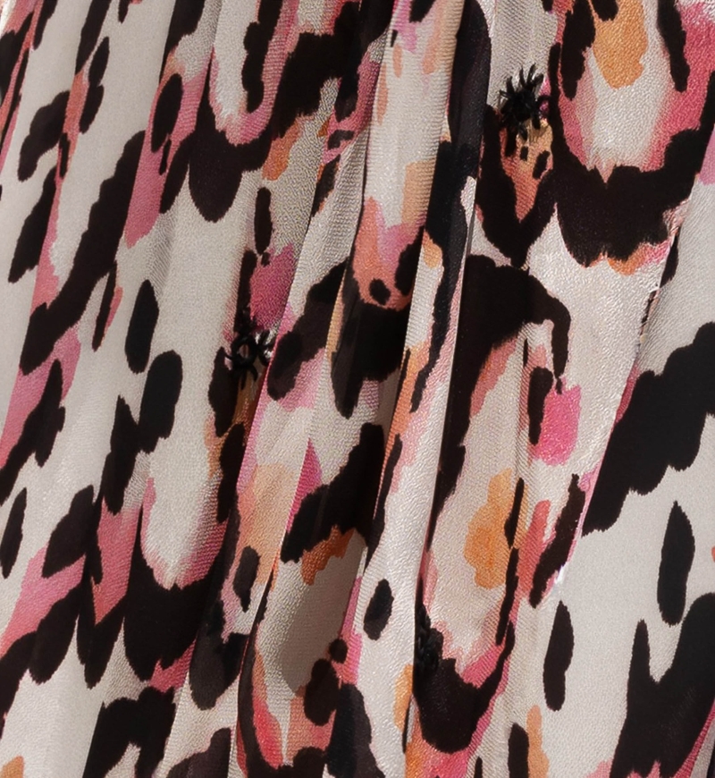 Caftan Long Roberta - multicouleur - manche courte - col V - style boho - Miss June Paris - 5