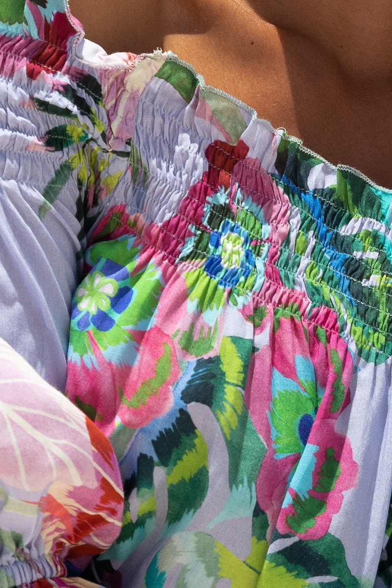 Top Manche Longue Gin - couleur maeve - imprimé fleuri - bohème - Miss June Paris - 6