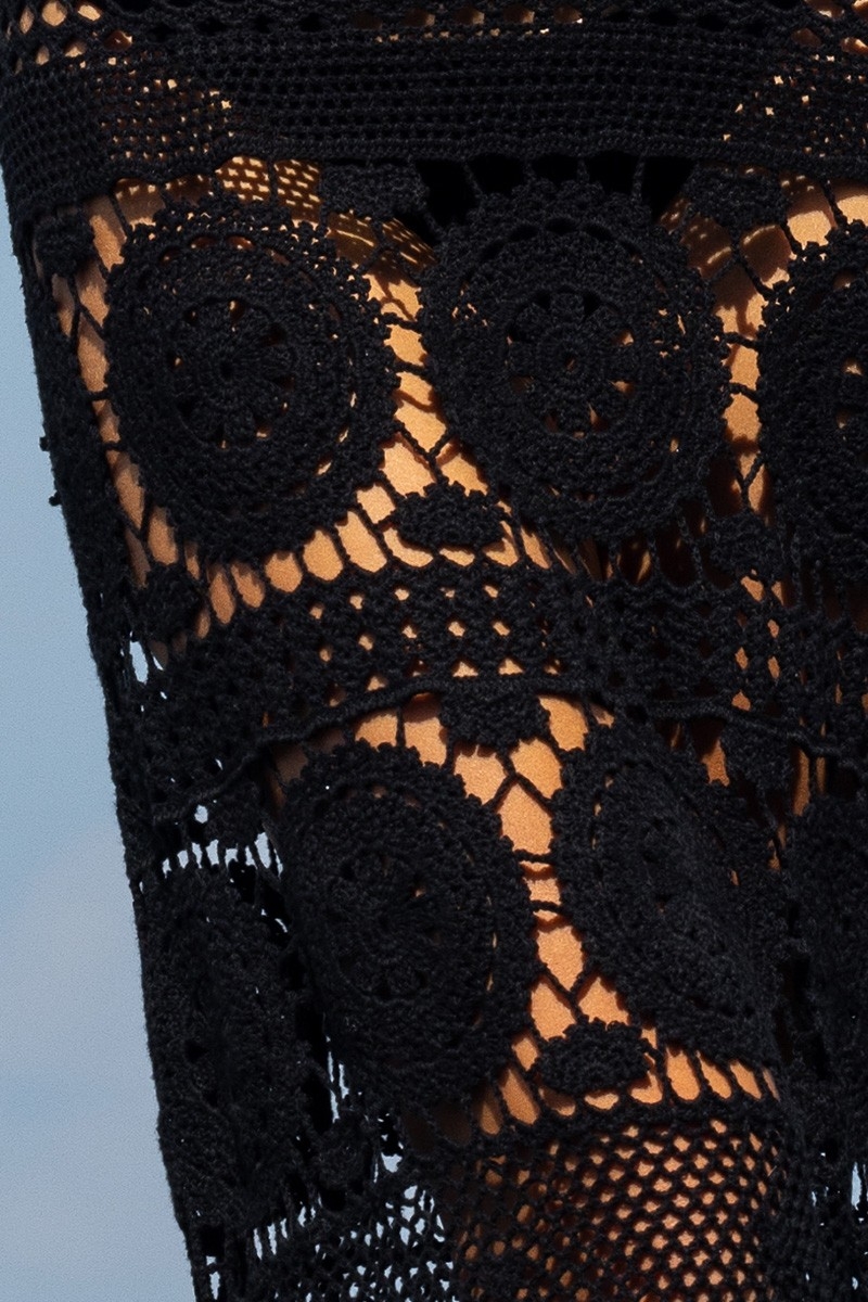 Vestido Largo Birkin - Negro - De Ganchillo - Mangas Largas - Bohemio - Miss June Paris - 6