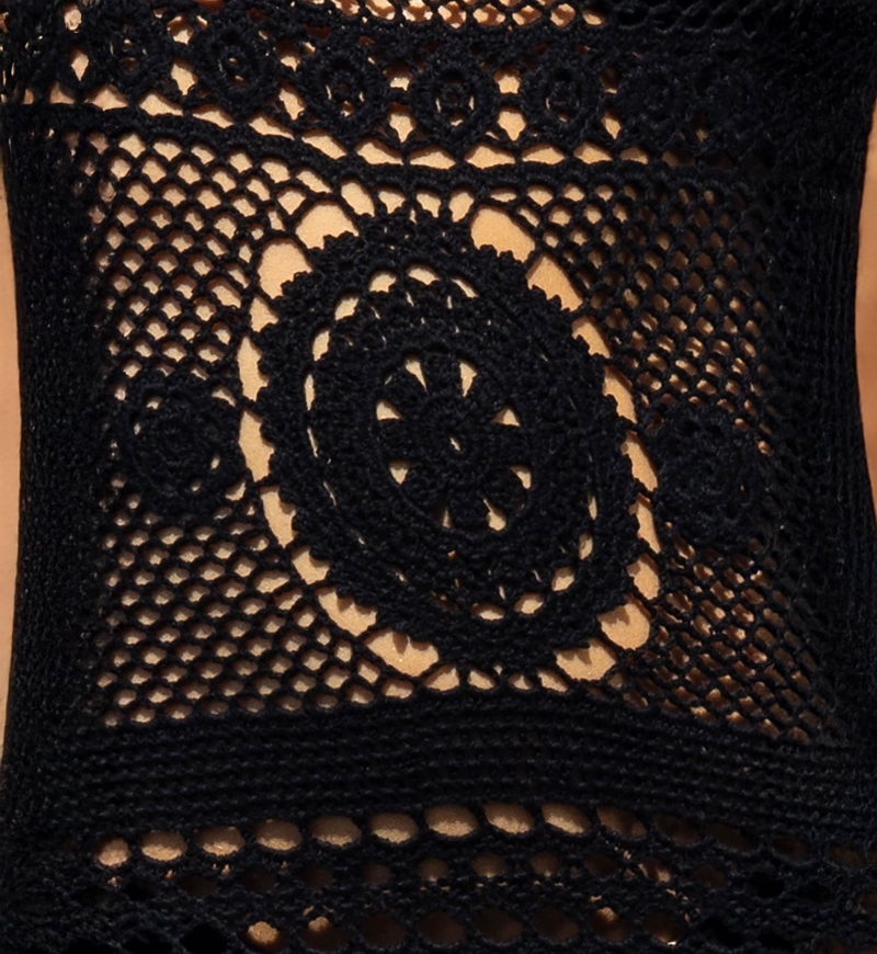 Vestido Longo Birkin - Preto - Crochê - Mangas Longas - Boho - Miss June Paris - 7