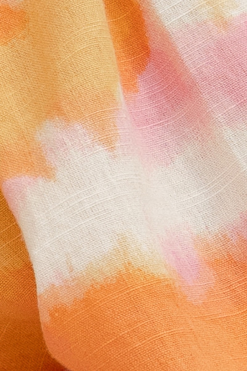 Chemise Hayley - rose/orange -manche longue bouffante - motif tie & dye - bohème  - Miss June Paris - 6