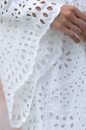 long sleeve bohemian chic white short dress EUGENIA - Miss June