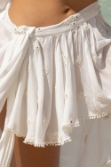 bohemian chic white asymmetric long skirt CELESTE - Miss June