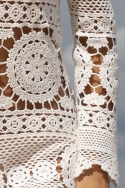 long sleeve bohemian white short dress AMELIA - Miss June