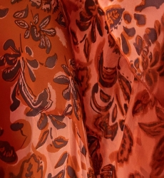 Vanessa Long Dress - Orange - Floral Pattern - Adjustable Straps - Small Ruffles - Boho Chic - Miss June Paris - 6